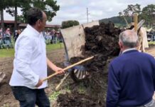 Exhibición de labranza tradicional en la feria de San Isidro de Llanera