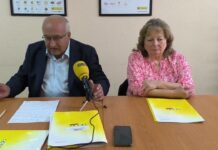 Rueda de prensa de Miguel Padilla y Mercedes Cruzado, secretario general de COAG y de COAG Asturias