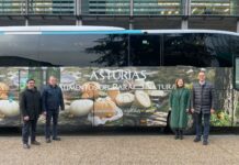 Los Alimentos del Paraíso Natural se promocionan en ocho autobuses de Alsa que cubren la línea Asturias/Madrid
