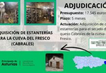 Medio Rural encarga diez estanterías a medida para facilitar el secado del queso Cabrales en la cueva del Fresco
