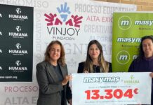 masymas entrega a la Fundación Vinjoy 13.304 euros procedentes de la recogida de ropa usada en sus supermercados junto a la Fundación Humana